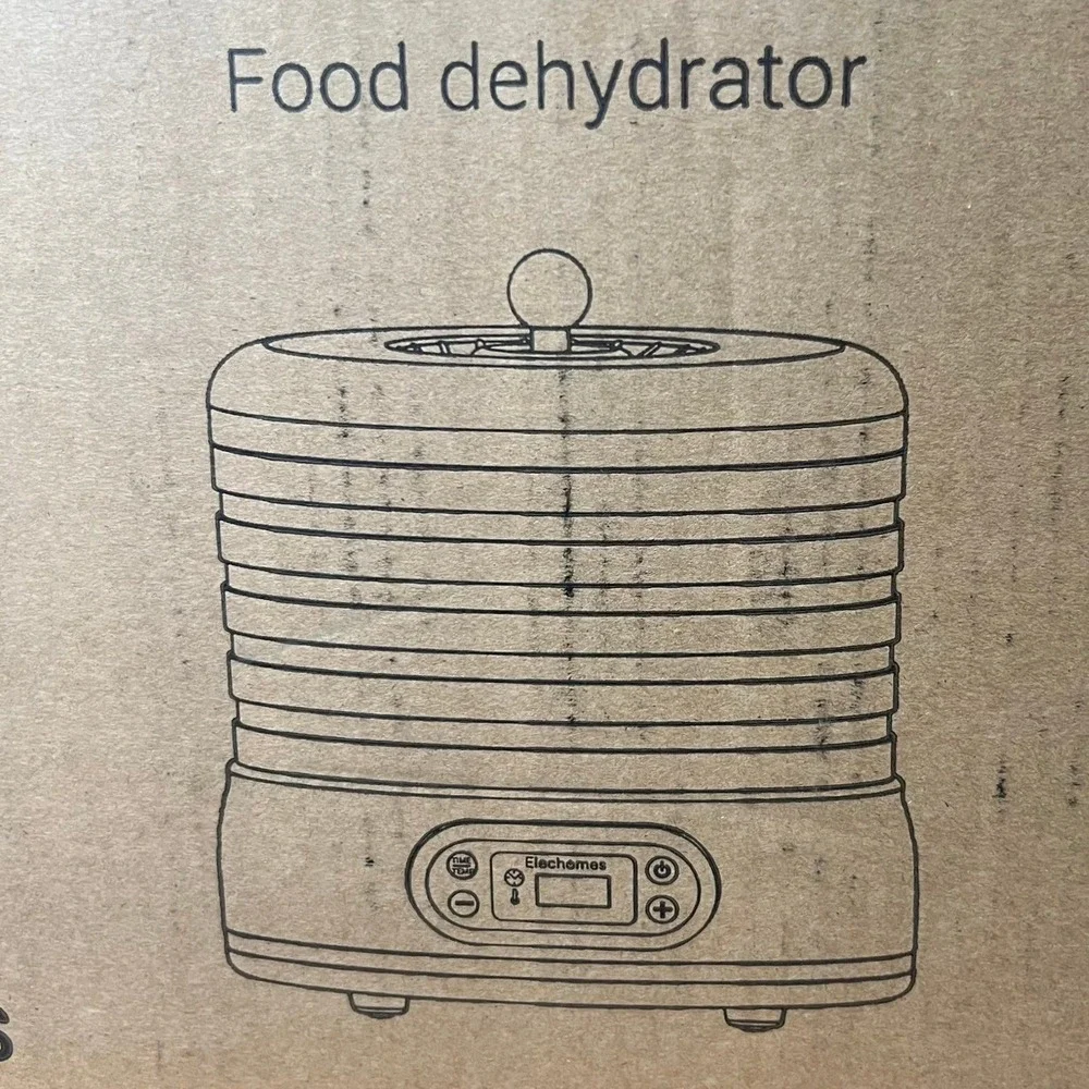 Elechomes Food Dehydrator UH0401 6-Tray Black New Digital Timer 400W